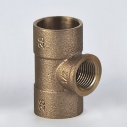 DVGW Tee C X C X F cast lead free Bronze Fittings